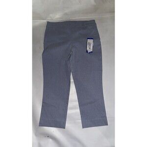 Coastal Grandma  Ankle Pant Pull On L Tummy Control Stretch Blue Hilary Radley